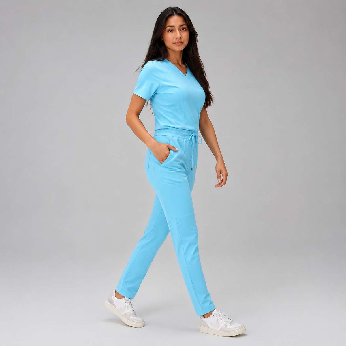 Scrub Feminino Mescla Azul Água
