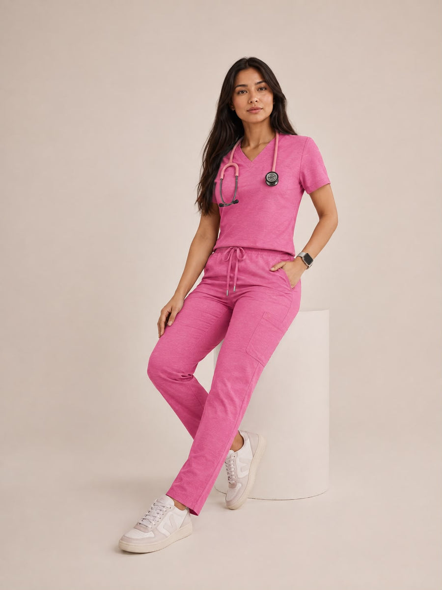 Scrub Feminino Mescla Rosa Boneca