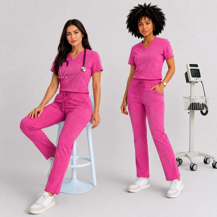 Scrub Feminino Mescla Pink Classic