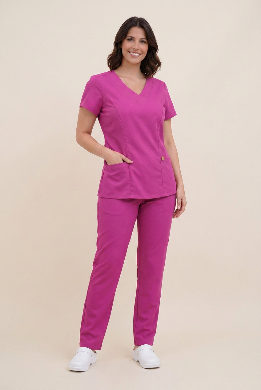 Scrub Feminino Oxfordine Profissional Rosa Pink