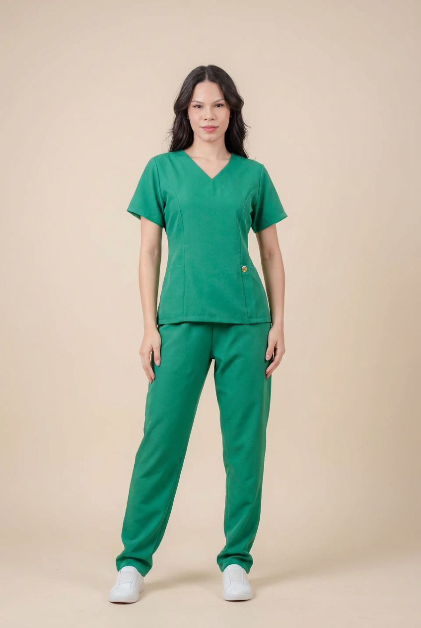 Scrub Feminino Oxfordine Profissional Verde