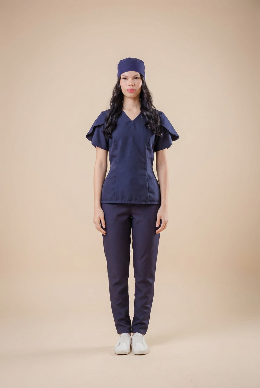 Scrub Feminino Oxfordine Profissional Azul Marinho